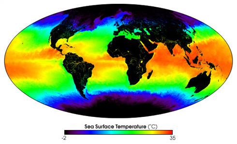 temperatura superficial del mar